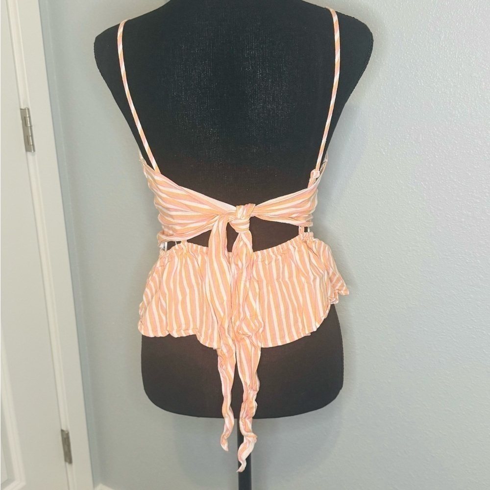 Francesca’s Stripe Bow Back Tank Top Sz XL - Picture 4 of 6